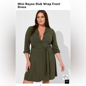Torrid Mini Rayon Slub Wrap Front dress